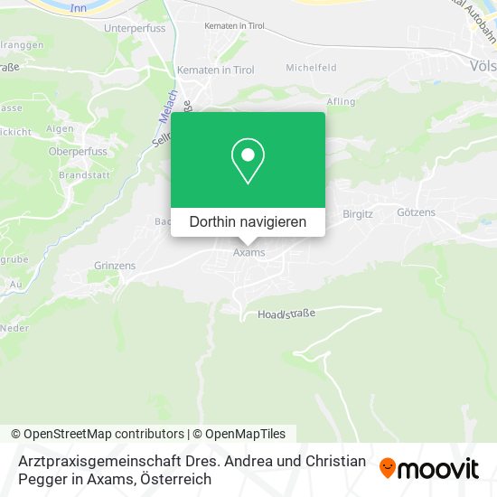 Arztpraxisgemeinschaft Dres. Andrea und Christian Pegger in Axams Karte