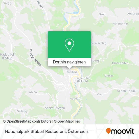 Nationalpark Stüberl Restaurant Karte