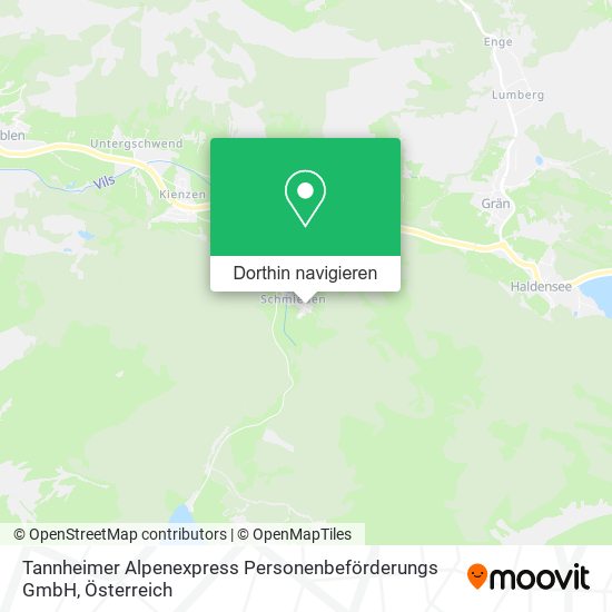 Tannheimer Alpenexpress Personenbeförderungs GmbH Karte