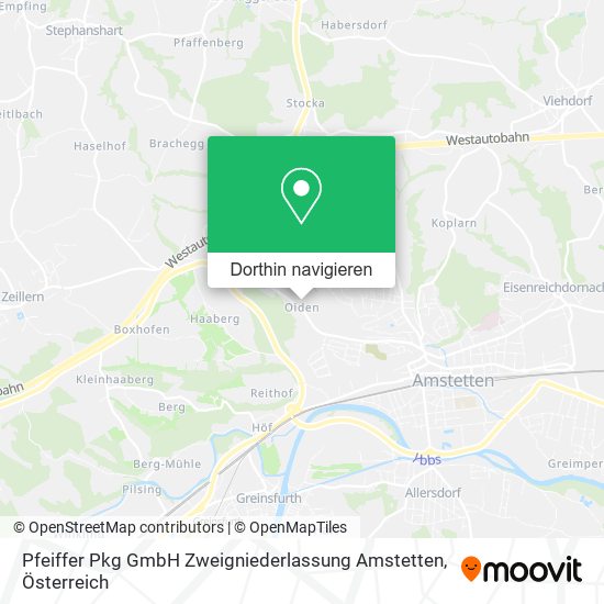 Pfeiffer Pkg GmbH Zweigniederlassung Amstetten Karte