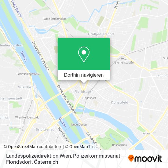 Landespolizeidirektion Wien, Polizeikommissariat Floridsdorf Karte