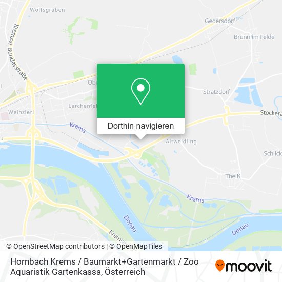 Hornbach Krems / Baumarkt+Gartenmarkt / Zoo Aquaristik Gartenkassa Karte