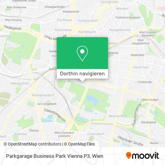 Parkgarage Business Park Vienna P3 Karte
