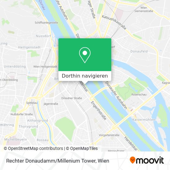 Rechter Donaudamm / Millenium Tower Karte