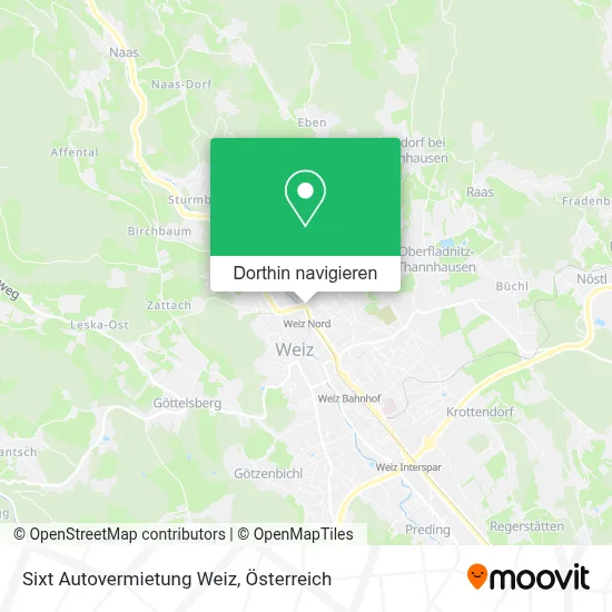 Sixt Autovermietung Weiz Karte