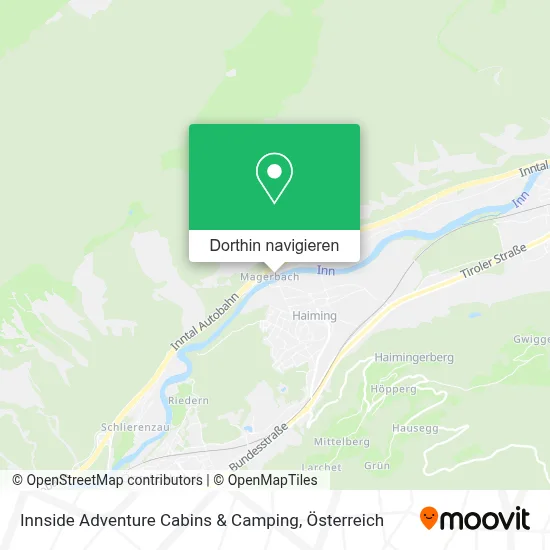 Innside Adventure Cabins & Camping Karte