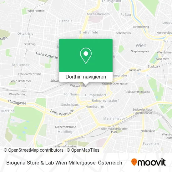 Biogena Store & Lab Wien Millergasse Karte