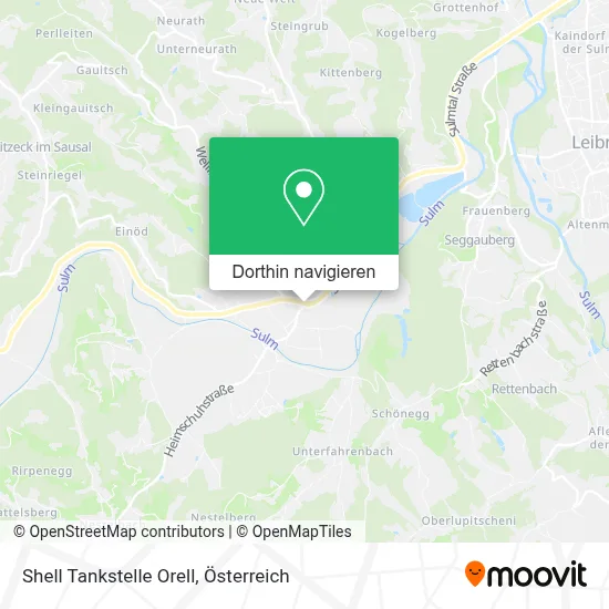 Shell Tankstelle Orell Karte