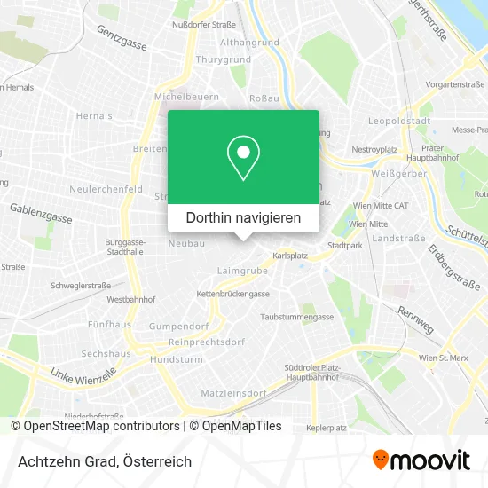 Achtzehn Grad Karte