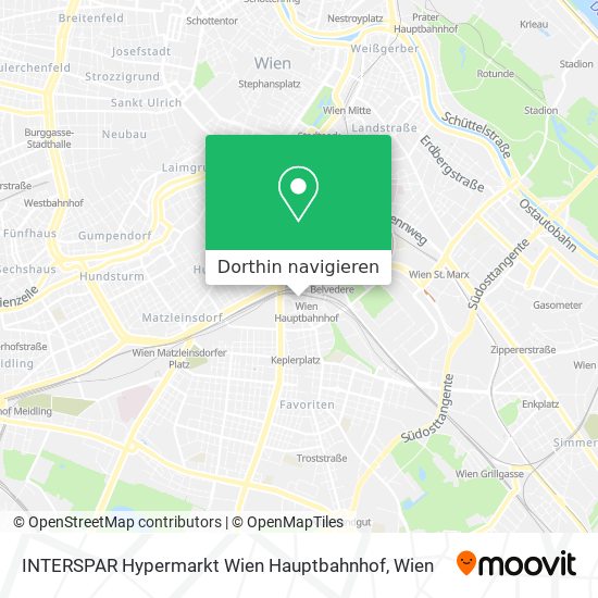 INTERSPAR Hypermarkt Wien Hauptbahnhof Karte