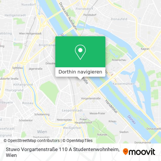 Stuwo Vorgartenstraße 110 A Studentenwohnheim Karte