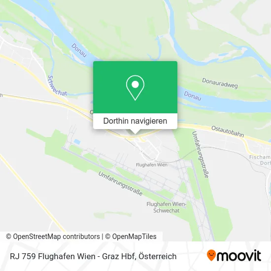 RJ 759 Flughafen Wien - Graz Hbf Karte