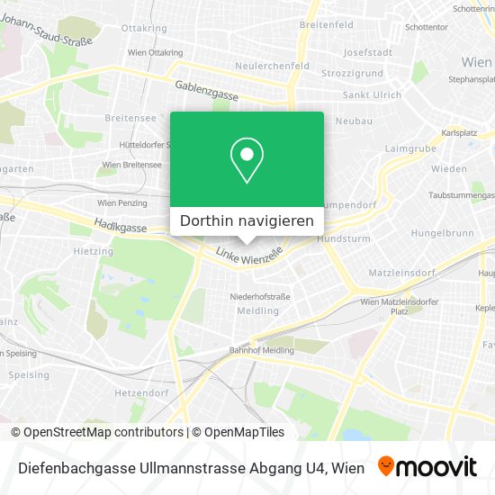 Diefenbachgasse Ullmannstrasse Abgang U4 Karte