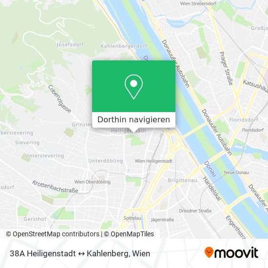 38A Heiligenstadt ↔️ Kahlenberg Karte