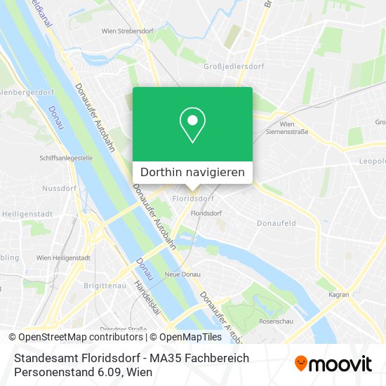 Standesamt Floridsdorf - MA35 Fachbereich Personenstand 6.09 Karte