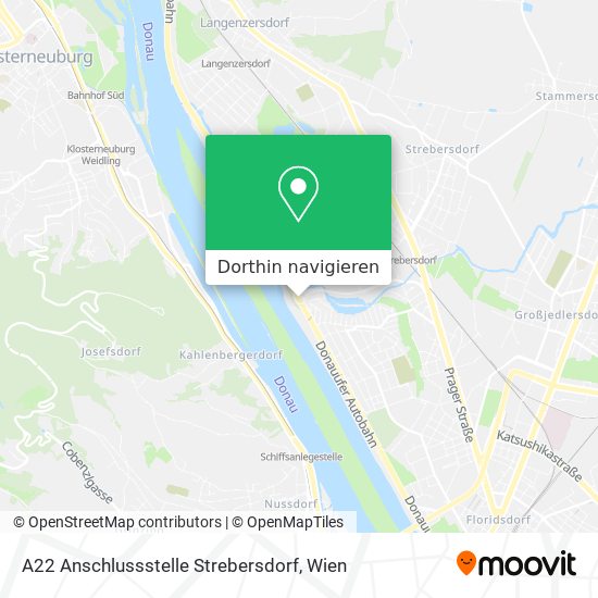 A22 Anschlussstelle Strebersdorf Karte