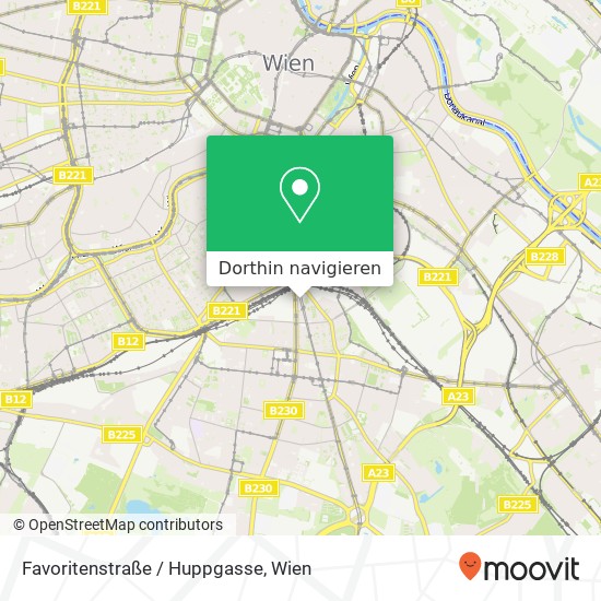 Favoritenstraße / Huppgasse Karte