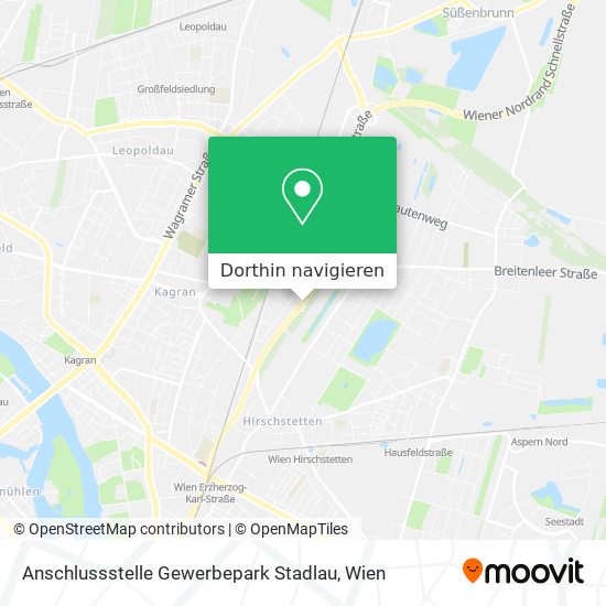 Anschlussstelle Gewerbepark Stadlau Karte