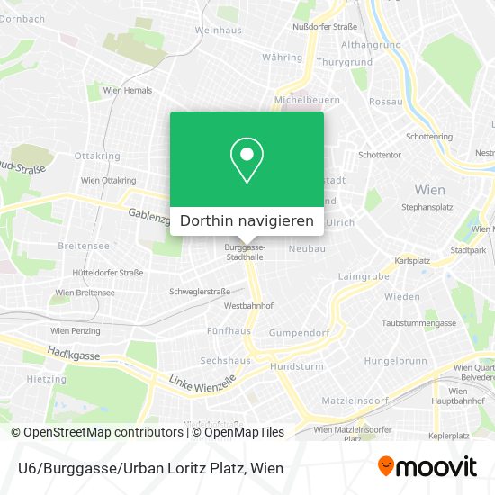 U6 / Burggasse / Urban Loritz Platz Karte