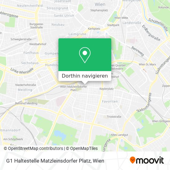 G1 Haltestelle Matzleinsdorfer Platz Karte