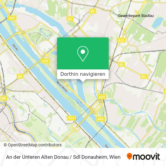 An der Unteren Alten Donau / Sdl Donauheim Karte