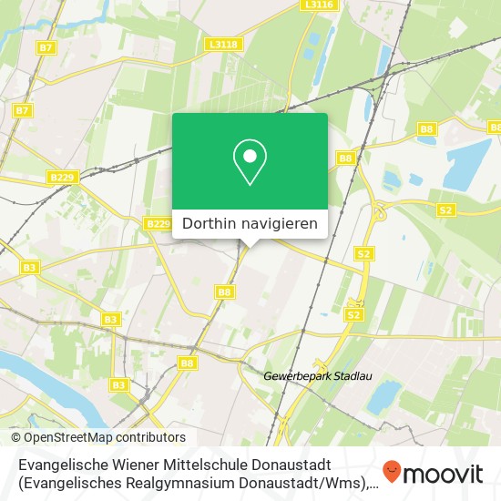 Evangelische Wiener Mittelschule Donaustadt (Evangelisches Realgymnasium Donaustadt / Wms) Karte