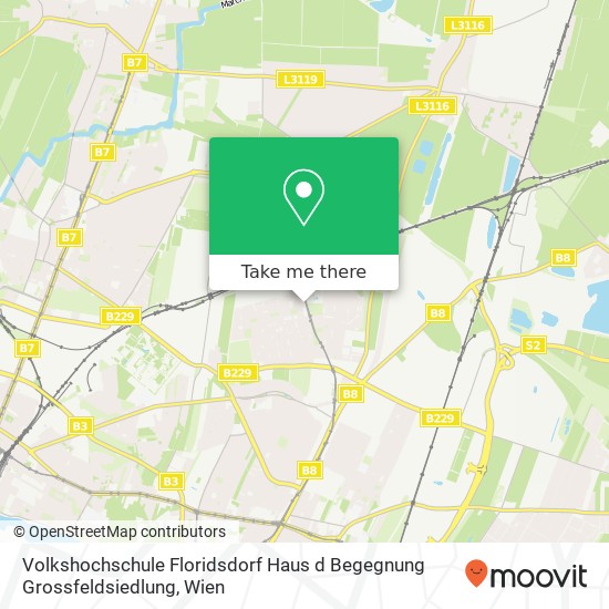 Volkshochschule Floridsdorf Haus d Begegnung Grossfeldsiedlung Karte