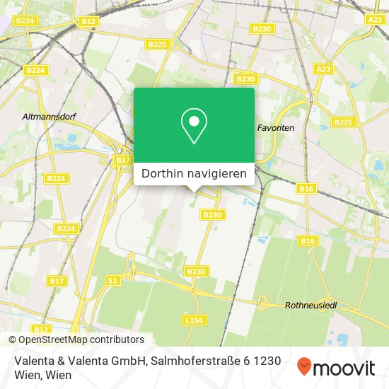 Valenta & Valenta GmbH, Salmhoferstraße 6 1230 Wien Karte