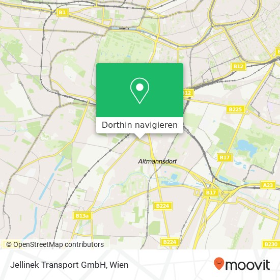 Jellinek Transport GmbH, Sagedergasse 52 1120 Wien Karte