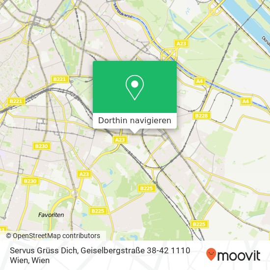 Servus Grüss Dich, Geiselbergstraße 38-42 1110 Wien Karte