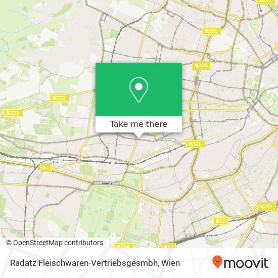 Radatz Fleischwaren-Vertriebsgesmbh, Meiselstraße 16-20 1150 Wien Karte