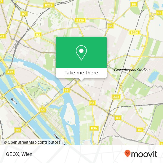 GEOX, Curiegasse 1220 Wien Karte
