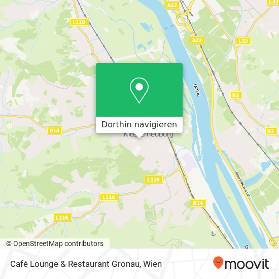 Café Lounge & Restaurant Gronau, Buchberggasse 27 3400 Klosterneuburg Karte