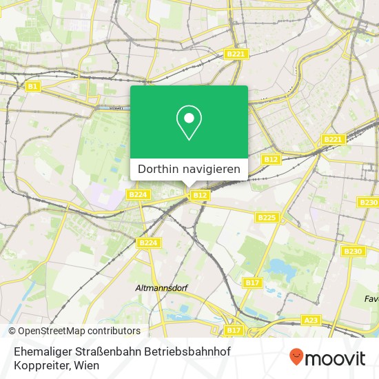 Ehemaliger Straßenbahn Betriebsbahnhof Koppreiter Karte