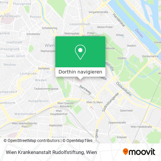 Wien Krankenanstalt Rudolfstiftung Karte
