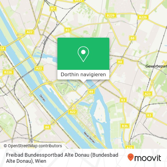 Freibad Bundessportbad Alte Donau (Bundesbad Alte Donau) Karte