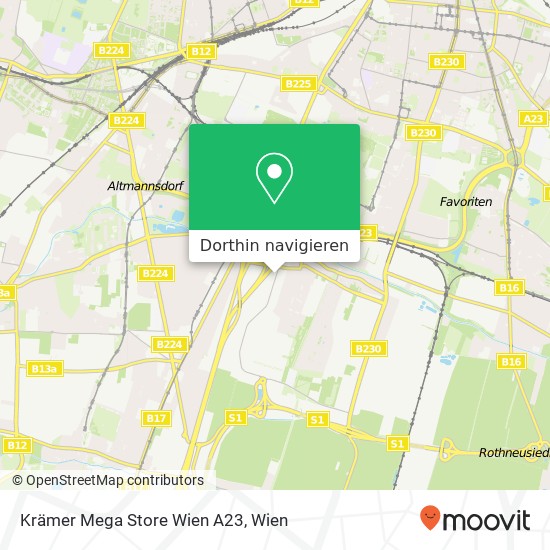 Krämer Mega Store Wien A23 Karte