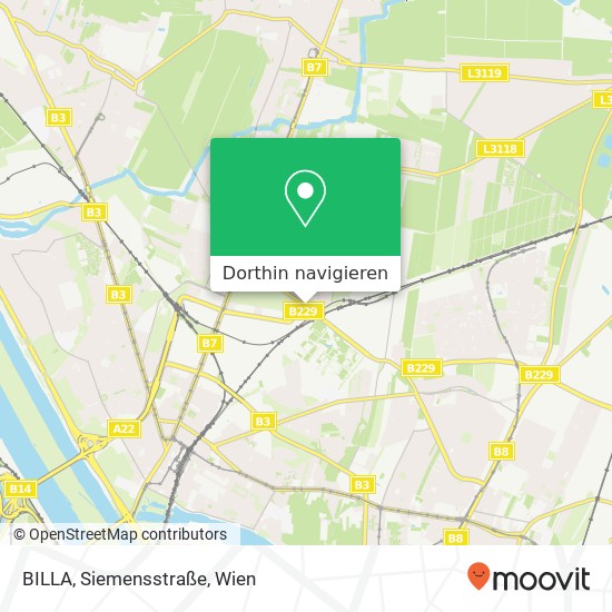 BILLA, Siemensstraße Karte