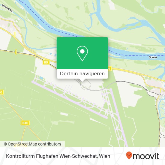 Kontrollturm Flughafen Wien-Schwechat Karte