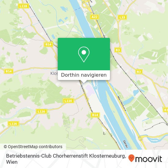 Betriebstennis-Club Chorherrenstift Klosterneuburg Karte