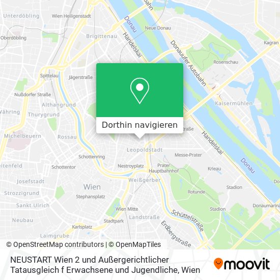NEUSTART Wien 2 und Außergerichtlicher Tatausgleich f Erwachsene und Jugendliche Karte