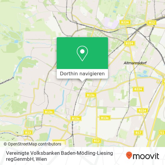 Vereinigte Volksbanken Baden-Mödling-Liesing regGenmbH Karte