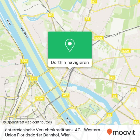 österreichische Verkehrskreditbank AG - Western Union Floridsdorfer Bahnhof Karte