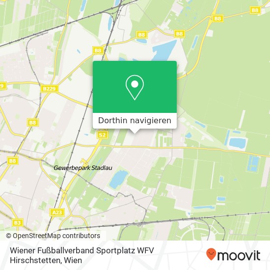 Wiener Fußballverband Sportplatz WFV Hirschstetten Karte