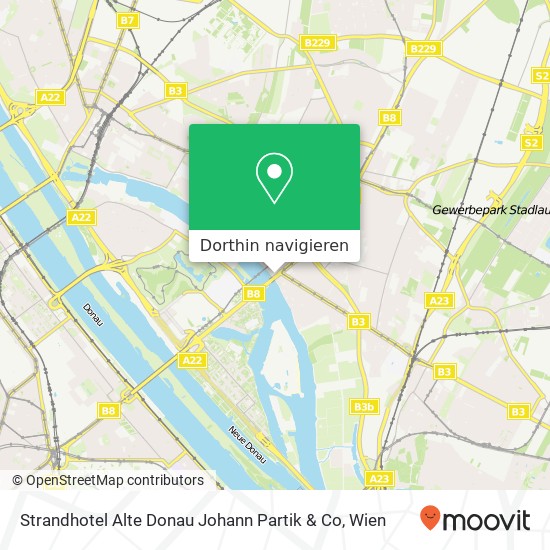 Strandhotel Alte Donau Johann Partik & Co Karte