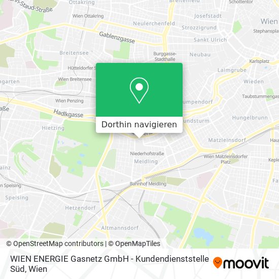 WIEN ENERGIE Gasnetz GmbH - Kundendienststelle Süd Karte
