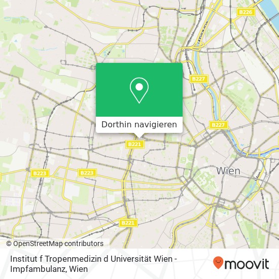 Institut f Tropenmedizin d Universität Wien - Impfambulanz Karte
