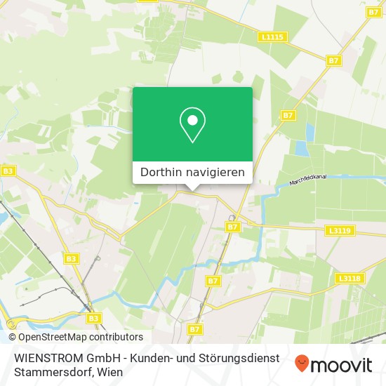 WIENSTROM GmbH - Kunden- und Störungsdienst Stammersdorf Karte