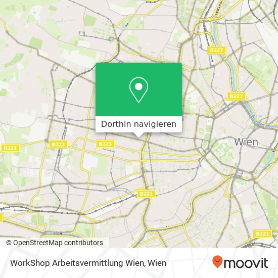 WorkShop Arbeitsvermittlung Wien Karte