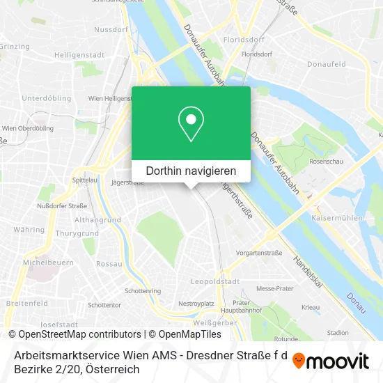 Arbeitsmarktservice Wien AMS - Dresdner Straße f d Bezirke 2 / 20 Karte